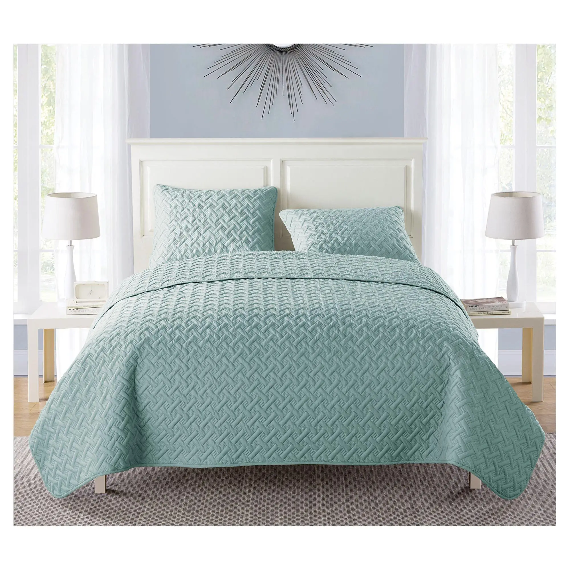 VCNY Nina Embossed Basketweave Quilt Set, Full/ Queen