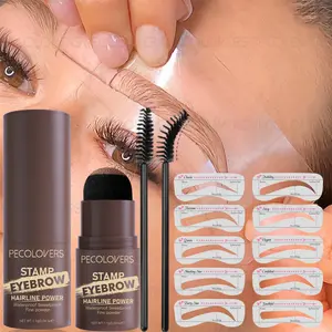 1SET Eyebrow Stamp Styling Kit, Waterproof and Smudge-proof, Multifunctional, Fills Hairline and Beard, Long-lasting Makeup, Eyebrow Shape with 10 PCS