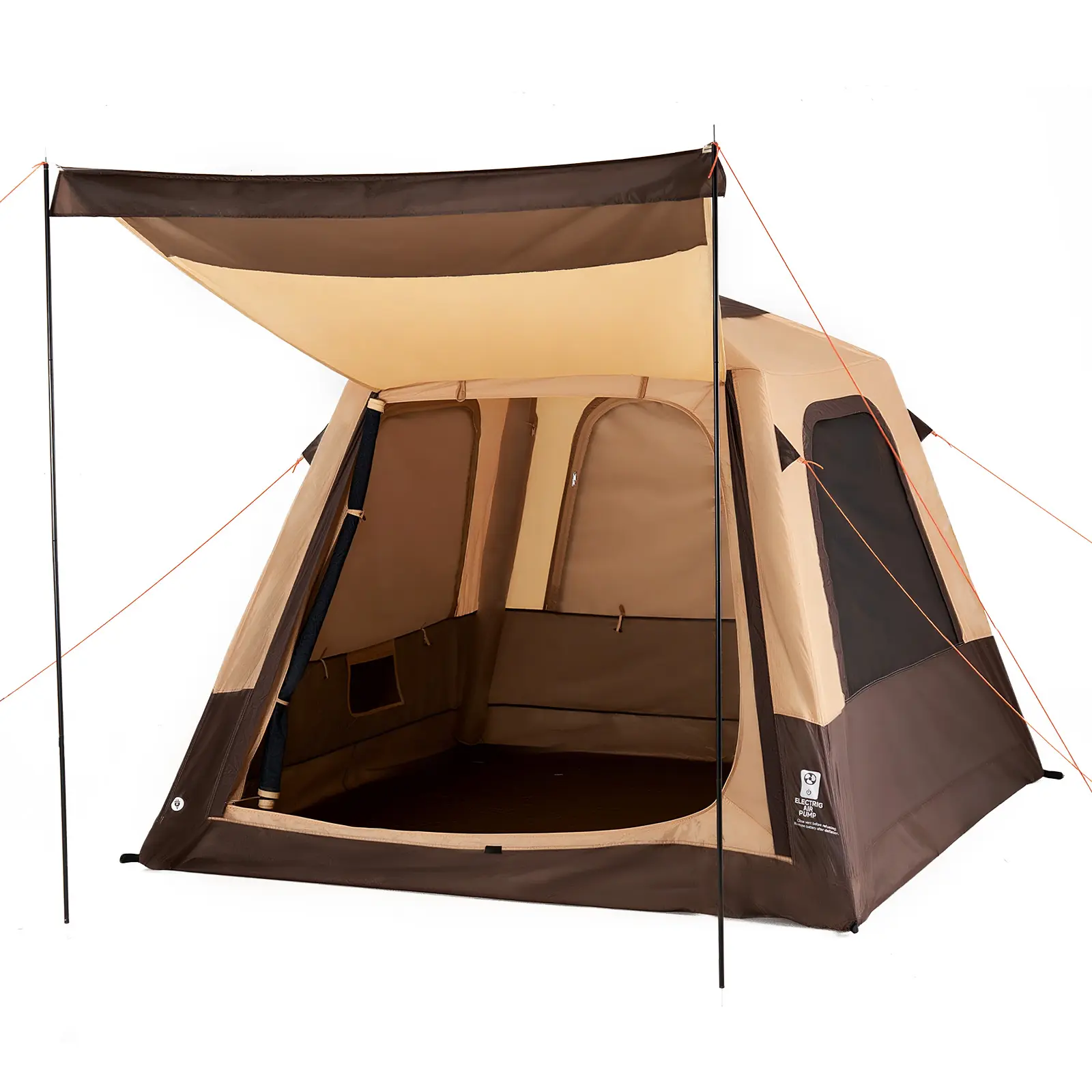 【SummerFinds】VEVOR 4-Person Instant Cabin Inflatable Tent, Sturdy Outdoor Shelter with Rechargeable Pump, TPU Air Tube, 5 Large Mesh Windows, Carry Bag, UV-Tear Resistant Weather Sealing, Rainproof Sunproof Camping Gear for Family Use, Sturdy Outdoor Tent