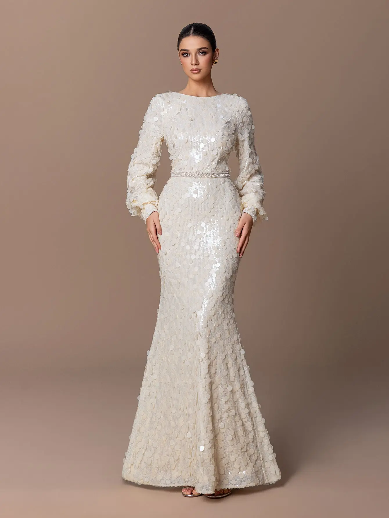 Long Sleeved Sequin Dress