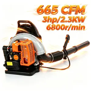 #Summervibes 63CC 3HP 2 Stroke Backpack Gas Powered Leaf Blower, High Strength Snow Blower, Grass Lawn Blower Air Cooling Gasoline Backpack Grass Blower with Single-Cylinder Air-Cooled for Gutter,Garden,Yard Ora, Lightweight Leaf Blowers