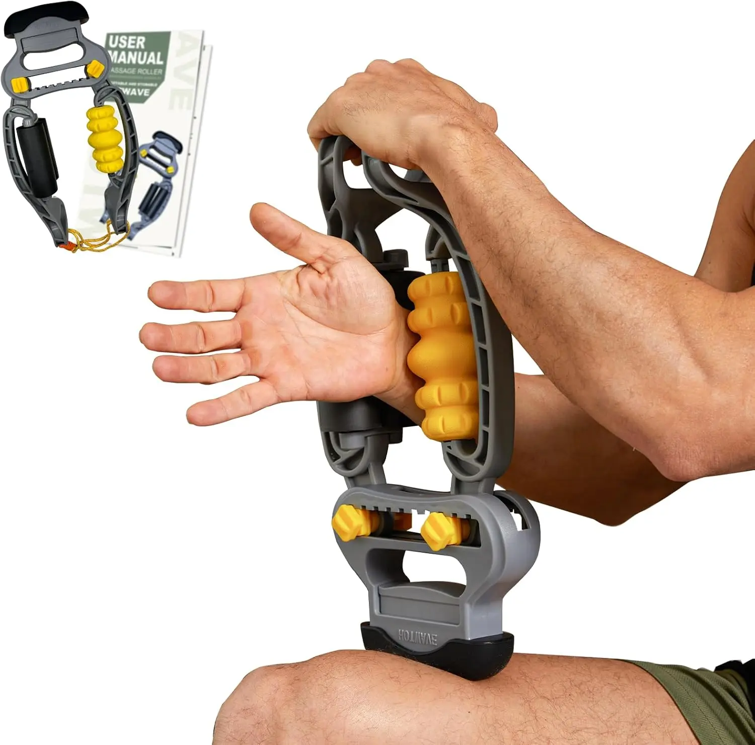 HOTWAVE Fascia Release Massage Roller – Detachable arm and leg massage roller designed for muscle recovery,a portable massager.perfect as a gift for parents to enjoy summerwins