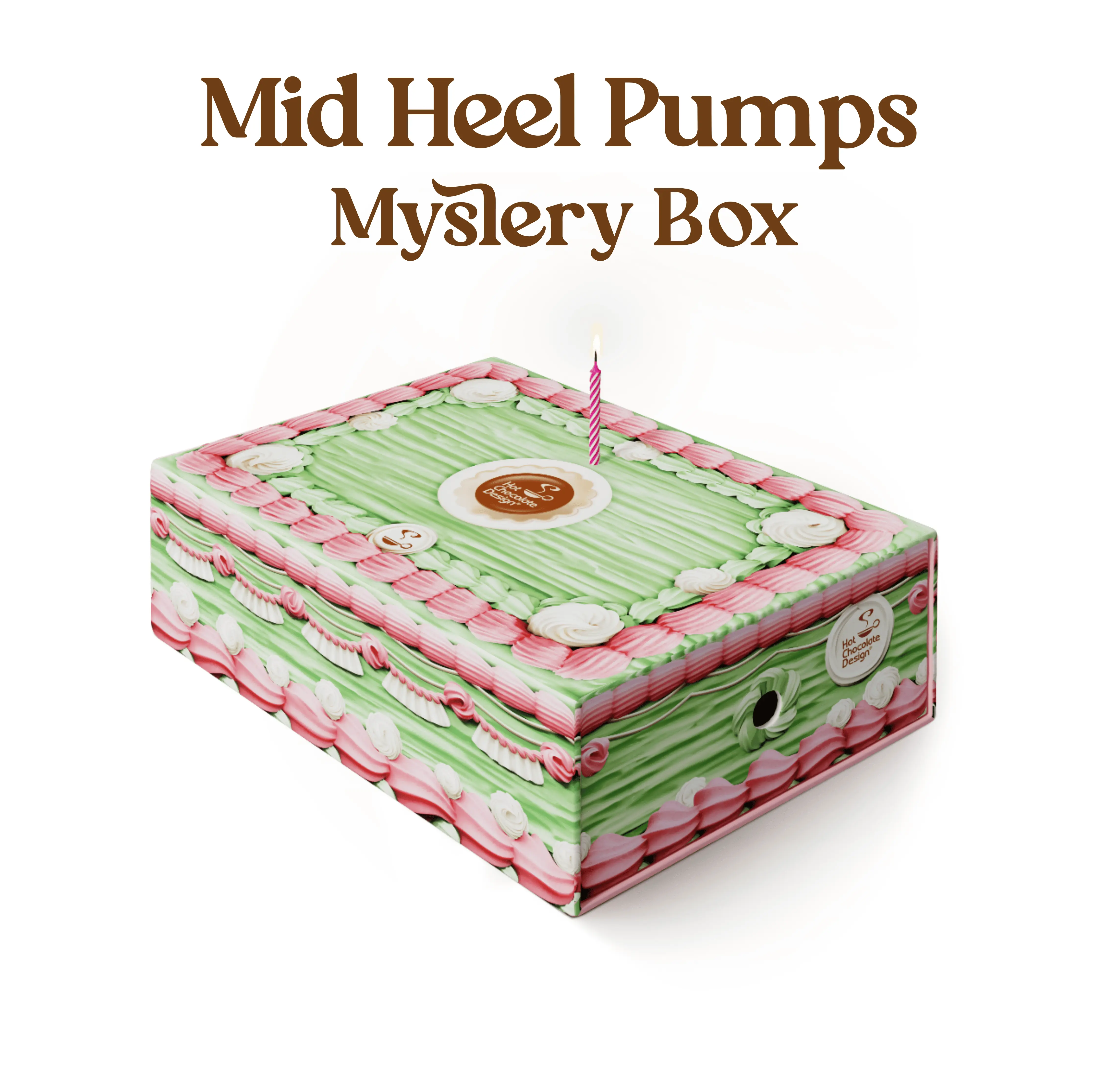 Mid Heels Mystery Box | Limited Edition Whimsical Mid Heel Pumps for Women by Hot Chocolate Design