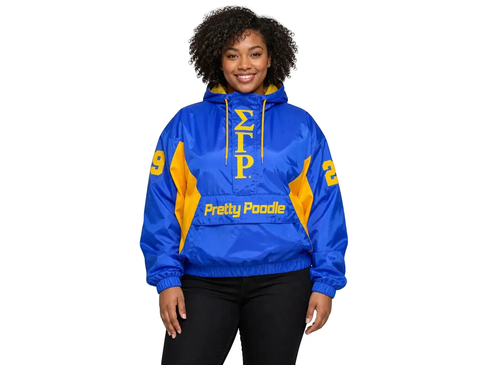 Sigma Gamma Rho Pretty Poodle Waterproof Windbreaker | SGRho Sorority Pullover Jacket | Divine Nine Greek Apparel | 1922 Sorority Gift