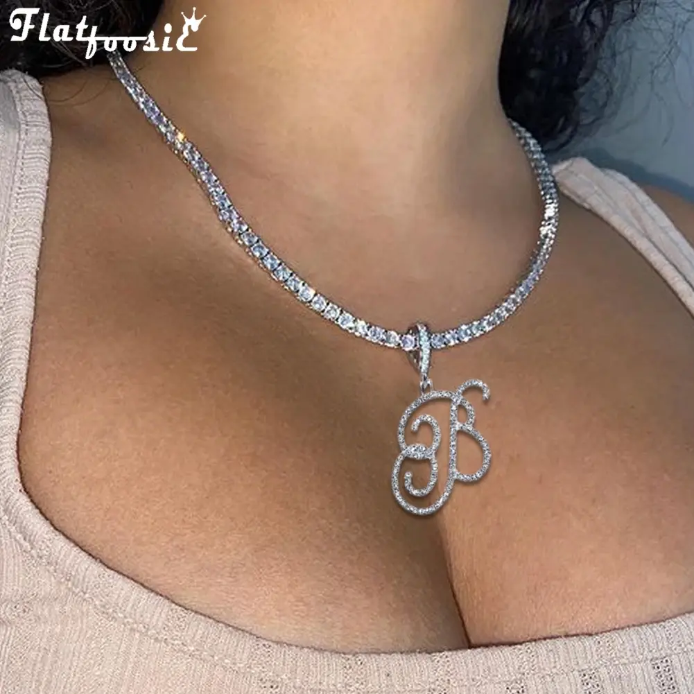 Initial Pendant Necklace Hip Hop