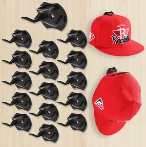 16 pcs wall-mounted adhesive hat racks, hat hook storage, hat wall organizer, minimalist hat display hat racks, no-hole hat racks that can be installed on doors, bedrooms, wardrobes.