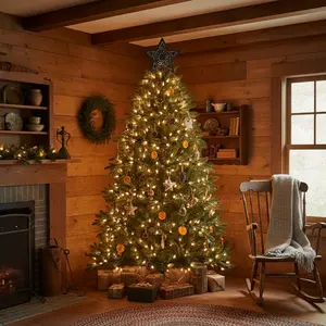 Punched Tin Star Tree Topper in Smokey Black
