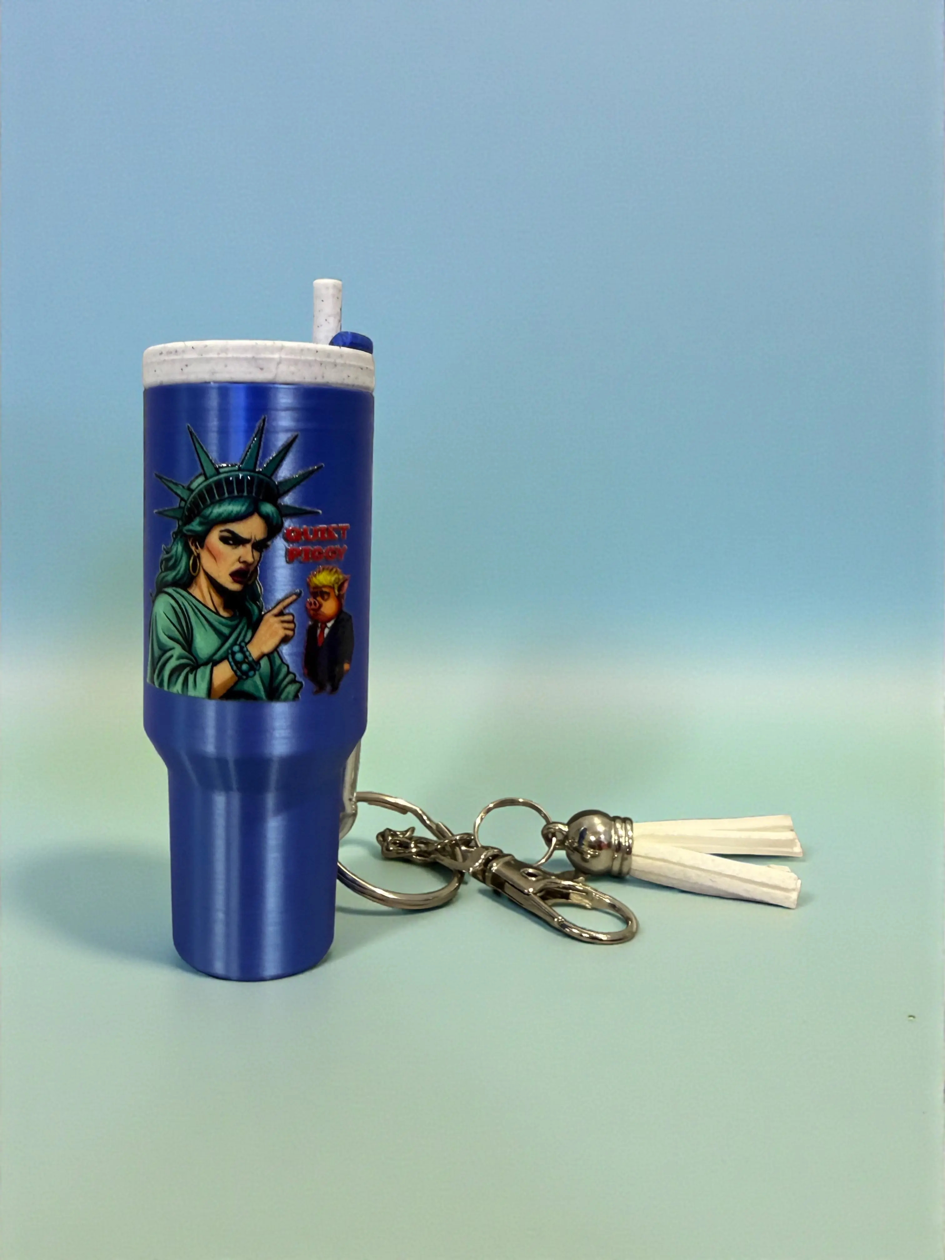 Quiet Piggy Chapstick Holder Keychain | Funny Statement Keychain | Lip Balm Case