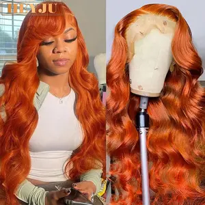 Orange Ginger Lace Front Wigs Human Hair Body Wave 13x6 HD Lace Frontal Wig Colored Brazilian Hair Wig 13x4 Transparent Lace Wig