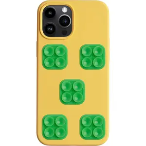 Classic mini -  Suction Phone Case Adhesive Mounts - Hands-Free,  Grip Holder for Selfies and Videos -  and Android Compatible - 6 x 1" x 1", Spade Green
