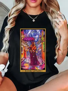 100% Cotton Marie Laveau Justice Tarot Card Voodoo Witch New Orleans T-Shirt