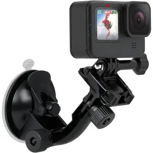 Universal Car Mount Compatible with Gopro Hero Series & Dji Osmo Action Cameras, Durable Design for Windshield & Window Use, Suction Cup Mount