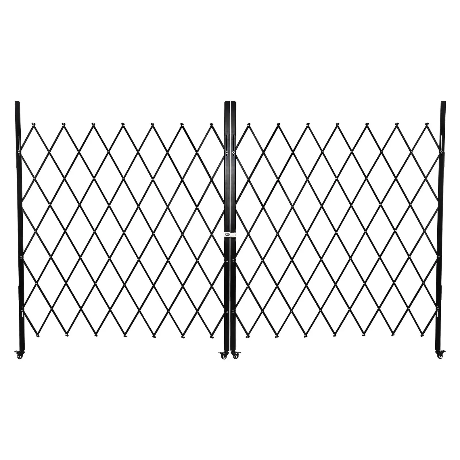 GARVEE Folding Security Doors: Durable Steel Accordion Gates with 360° Wheels, Available in Various Sizes for Courtyards, Garages, and Gardens (61" H x 71" W to 85" H x 122" W)