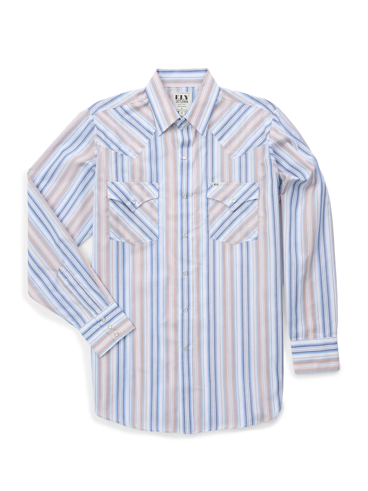Men's Ely Cattleman Full-Sleeve Stripe Western Snap Shirt, Mens Clothing, Western Outfits, Full Sleeves, Two Pockets