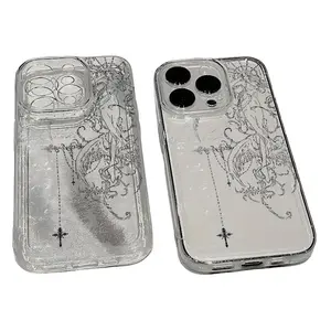 Viral Trendy INS Style Creative Fan Print Clear Full-Package iPhone Protective Cover,Slim Transparent Shock Absorbing Anti-Fall Cellphone Shell,All-Round Screen Lens Guard Ideal Halloween Gift Compatible With iPhone11 12 13 14 15 16 17 Pro Max Plus Air