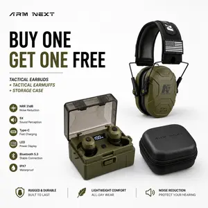 ARM NEXT E30 In-Ear Tactical Earplugs, Hearing Protection with Bluetooth, 31dB Noise Reduction for Shooting Tactical Bluetooth Earbuds - 31dB NRR Noise Canceling, Bluetooth 5.4, 50H Battery Life for Shooting & Outdoor outdoorfun