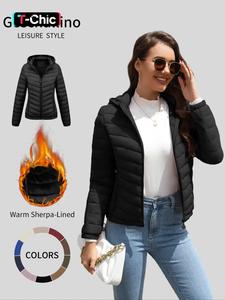 women's solid zip up hooded winter coat jacket, casual fitted jackets, long sleeve thermal lined outerwear for fall & winter, women's clothing for daily wear, womens clothes, jackets for women, womenswear, winter coats women