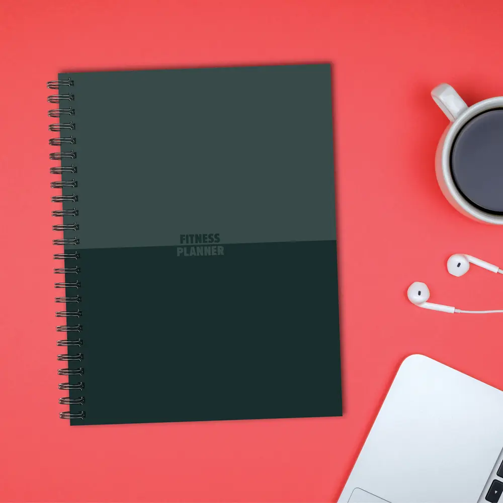 Used 8.5x11" Undated Softcover Weekly Fitness Planner, English, Good Condition - Softcover Book for Fitness Tracking