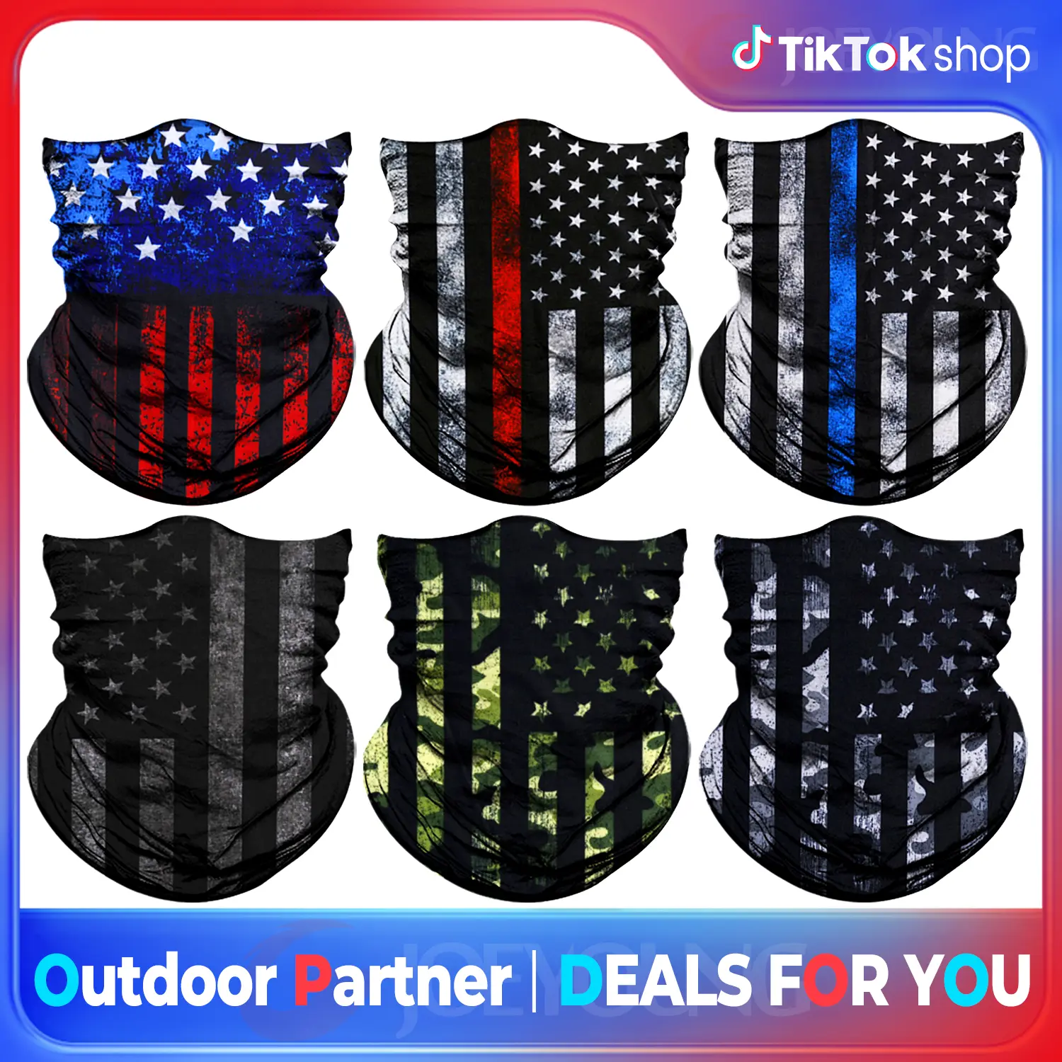 Adults' 6pcs Unisex Seamless Summer UV Protection Cooling Neck Gaiters - Graphic, Casual, Stretch Fit Multifunctional Headwear for Outdoor Sports, Biking, Cold Wash Only, Fashion Designs, Music Festival, Daily, 18.5X9.8"