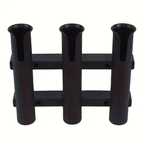 Secure Your Fishing Rods with our Three-Tube Plastic Holder - Perfect for Boats and Kayaks! Fishing Gear Accessories Fishing Rod Holders