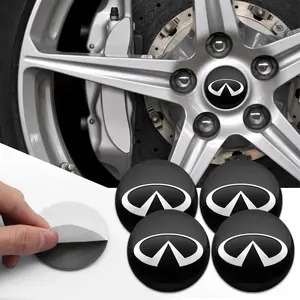 4pcs 3D 56mm 60mm Car ABS emblem Wheel hub Center Cap Badge covers Aluminum sticker Decals Styling accessories Car Stickers For Infiniti QX60 QX70 QX80 QX50 QX30 Q70L Q60 Q50 Q60S Q30 ESQ