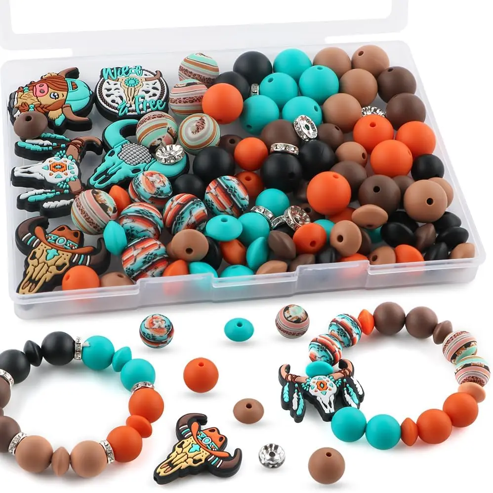100 count 12mm 15mm Cow Focal  Beads for  Bracelet Making, 8mm Rondelle  Spacer Beads for Pens
