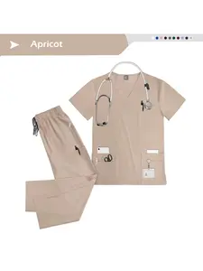 Men's Care Scrub Set Nurse Beauty Salon Hand Wash Spa Doctor Care Workwear Waist Cinching Outerwear and Pants