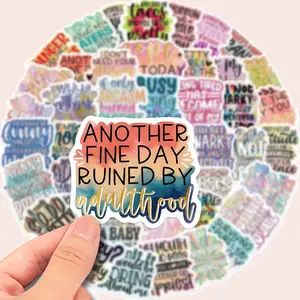 50pcs Funny Sarcasm Stickers, Colorful Graffiti Decorations for Phones Laptops Water Bottles Helmets, Perfect for Daily & Holiday Use