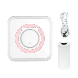 Pink Wireless Bluetooth Mini Thermal Printer, Compact Pocket Printer with Rechargeable Battery, Long Battery Life, Ink-Free Thermal Printing for Students