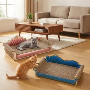 Cool Cat Stuff & Cat Toy: Luxury Velvet Sofa Cat Scratcher, Space-Saving Cat Stuff for Indoor Cats, Multi-Functional Cat Toys Lounge