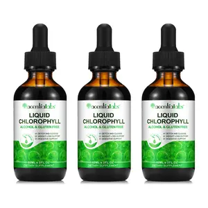 acentiallabs Chlorophyll Liquid Drops - Peppermint Flavored with Chlorophyllin for Natural Energy, Digestion Support & Inner Body Odor Control*, 2oz Full-Strength Vegan Gut Health Drops with Copper, TikTok Viral Premium