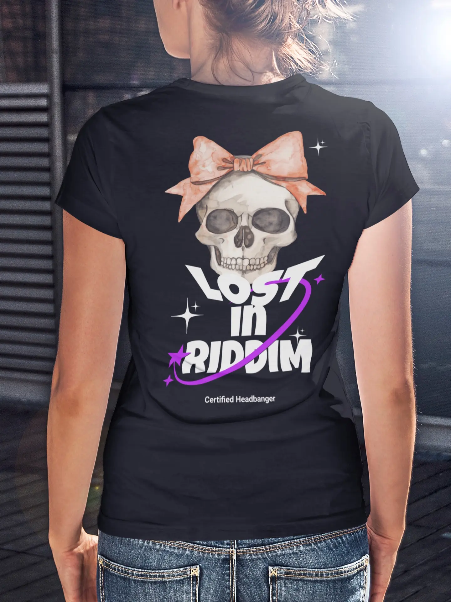 Lost in Riddim Dubstep Shirt Bass Music Festival Tee - Fitted Short Sleeve Crew Neck Summer Tee for EDM Fans & Rave Girls