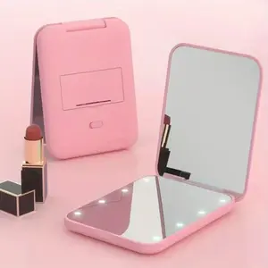 Kintion Compact Travel Lighted Makeup Mirror with LED Light, 1x/3x Magnification, Portable Folding Handheld, Ideal Gift