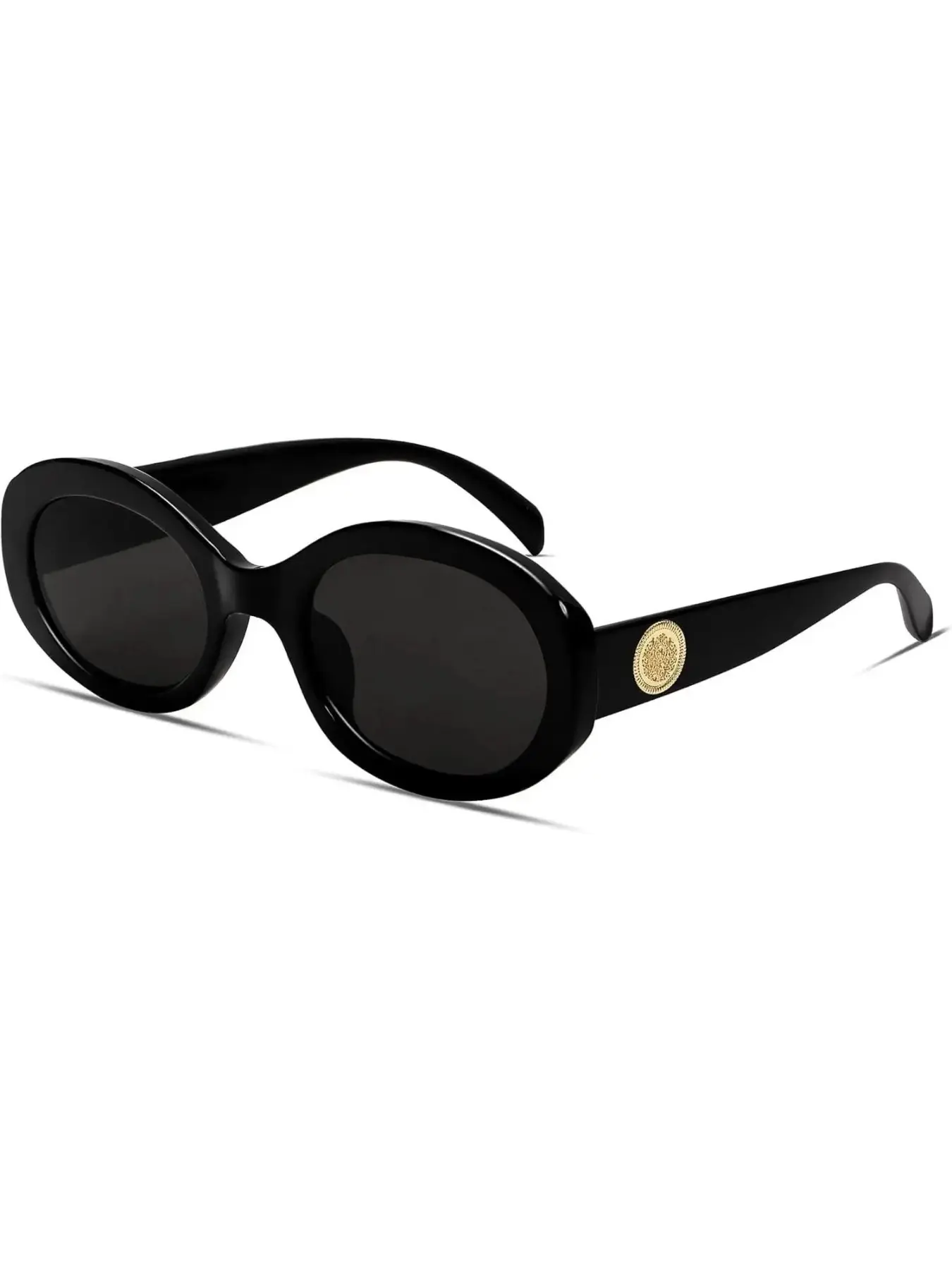 Vintage Oval 90s Women's Sun Protective Sunglasses, Thick Frame Design, Lightweight Comfortable, Uv400 Protection, Perfect for Daily, Trendy Vintage, Fashionable Sunglasses, Sun Glasses Eyewear