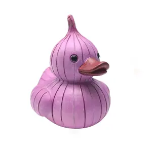 Odd Vegetable Duck Resin Craft, Onion Theme Table Decor, Cute Food Lover's Table Decoration, Small Resin Statue for Counter/breakfast Nook