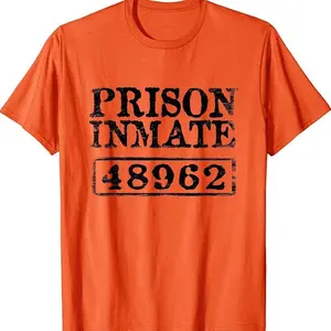 Prison Inmate Costume Halloween Jail T-shirt