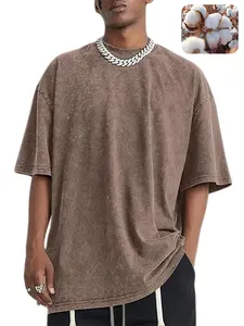 Men's cotton T-shirt solid color retro streetwear basic style - fabric skin friendly, comfortable, breathable short sleeved top, daily loose and versatile