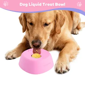 Yipetor Slow Feeder Dog Bowls for Liquid Treat, Free gift, Buy 2 Get 1 [Built-in Rolling Ball] No Spill Bone Broth Dog Licking Bowl, Multi-Purpose Puppy Yogurt Feeder Bowl for All Breeds Dietary Supplement/Post-op Nutrition Feeding