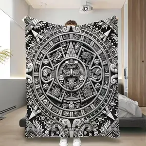 Cozy Blanket Throw, Soft Warm All-Season Flannel Plush Totem Print Blanket - Vibrant Intricate Design for Sofa, Bed - Ideal Home Decor & Gift for Birthdays, Holidays, Soft Warm Blanket