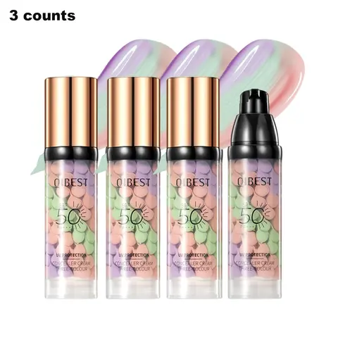 3-Piece Set Tricolor Protective Primer Cream, Even Skin Tone Makeup Base, Brightening Foundation Primer, Beauty Cream, Cosmetic Face Primer