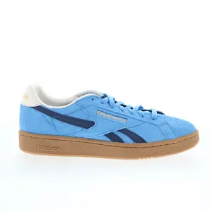Reebok Club C Grounds UK Mens Blue Suede Lace Up Lifestyle Sneakers Shoes