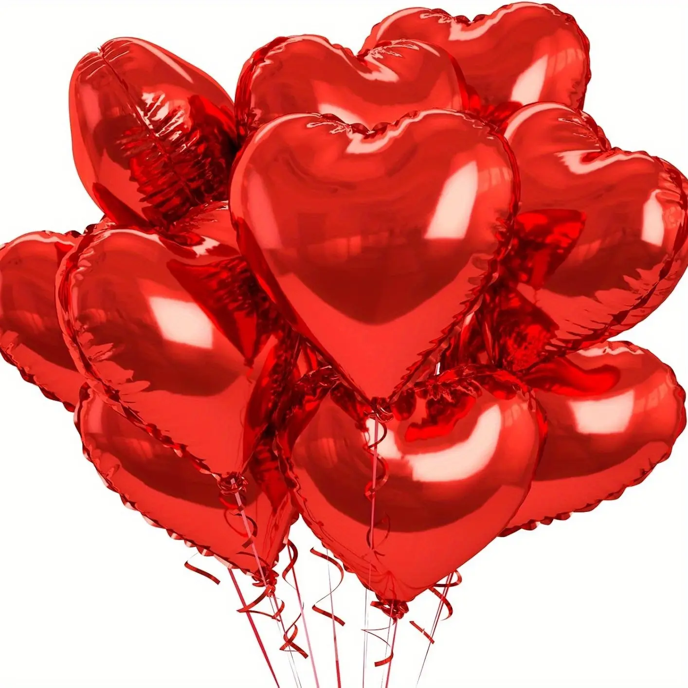 26PCS Red Heart Foil Balloon Set 10inch Red heart Mylar Shaped foil Love Balloon for Wedding Christmas Birthday Anniversary Party Decoration Party Birthday 2026 New Year Valentines Mother's Day Graduation party Decorations Balloons