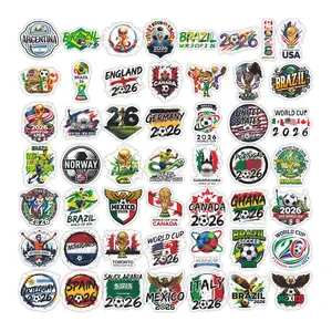 50 Pcs World Cup Football Soccer Stickers, Waterproof Graffiti Decals, Soccer Party Favors, Football Party Gift, Ideal for Laptops, Skateboards, Suitcases, Phones, Perfect Gift for All Ages Fans