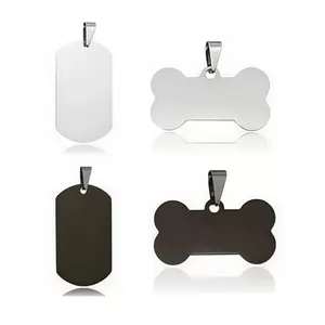 Stainless Steel Blank Tag Keychains for Laser Engraving – Heart, Rectangle, Bone, Oval Charms for Necklaces, Bracelets, Pet Tags & Accessories