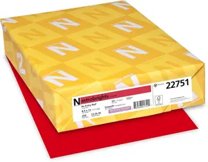 Astrobrights Colored Cardstock, 8.5"x11", 65 lb /176 gsm, Re-Entry Red, 250 Sheets (22751)