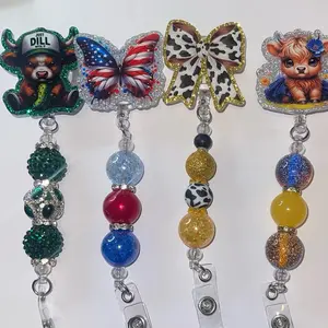 Badge reels w/ beads