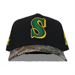 REMASTERED LETTER S 9999 WS TREE CAMO BRIM CUSTOM SILK SATIN LINING HAT SNAPBACK