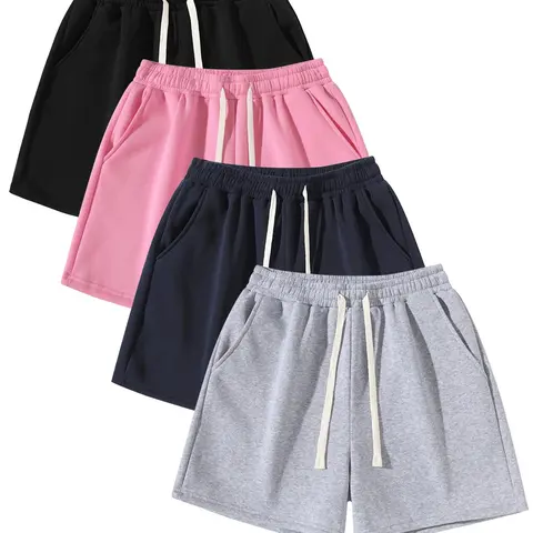 Men's Elastic Waist Lightweight Athleisure Shorts - Soft, Breathable, Adjustable, Loose, Solid Color, Above-Knee - Comfy Mens Clothing for Gym, Commuter Use,sohochic