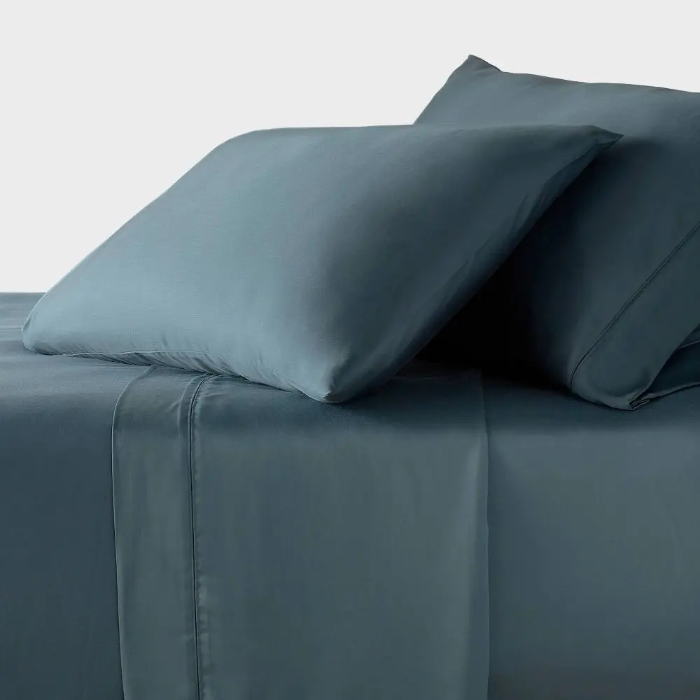 Twin/Twin XL 320 Thread Count Cool TENCEL Lyocell Sheet Set Graphite - Threshold: Satin Weave OEKO-TEX Certified