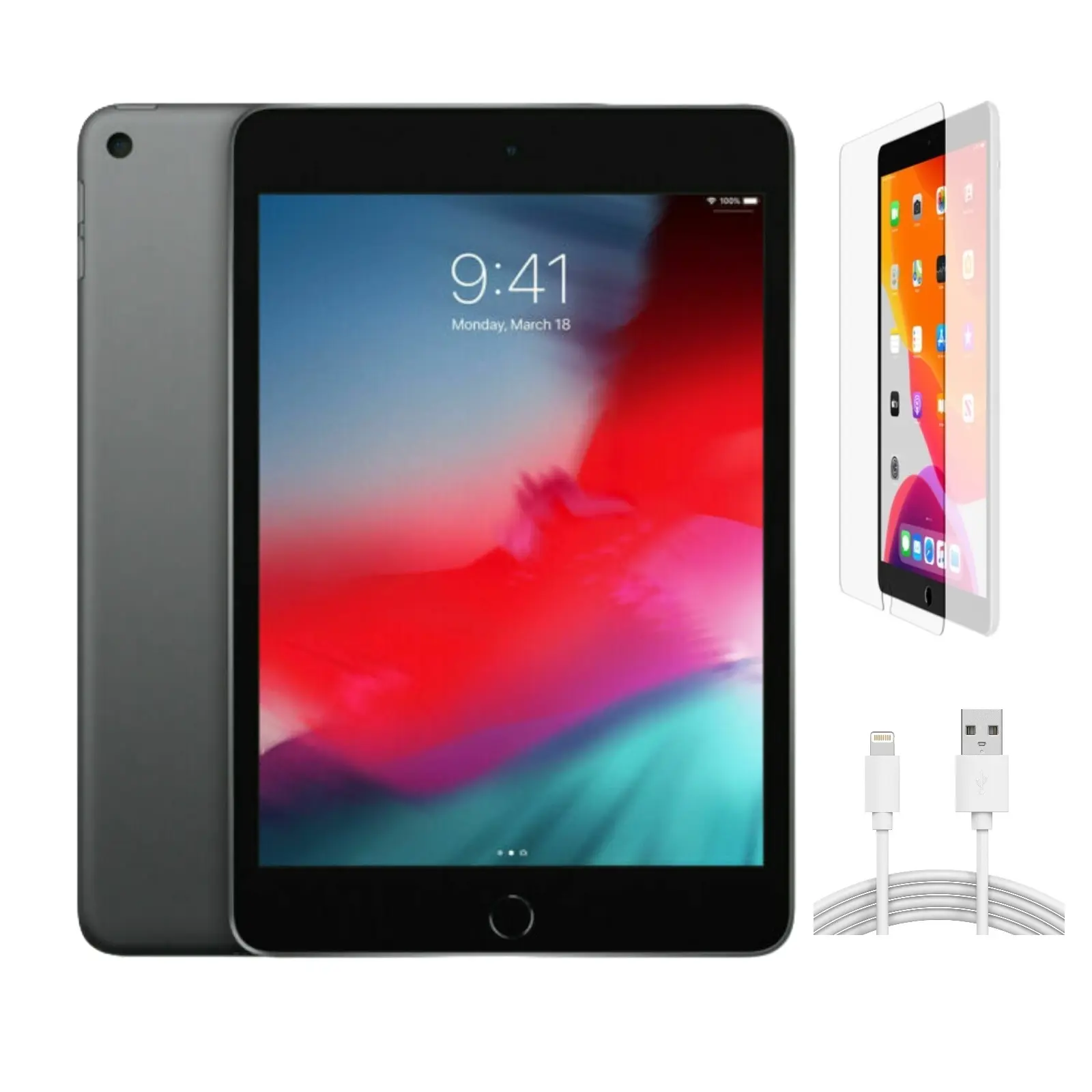 Refurbished Apple iPad Mini 5 (WiFi + Cellular Unlocked) A2126 Excellent Condition with Pre-Installed Tempered Glass & 1 Year Warranty